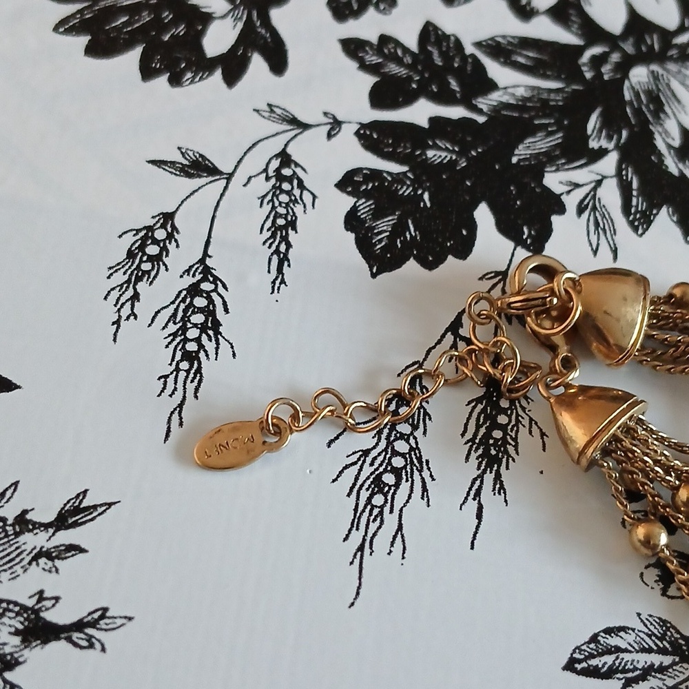 MONET Vintage Feminine Elegant Goldtone Mini Bead Multi-Strand Choker Necklace - Picture 6 of 10